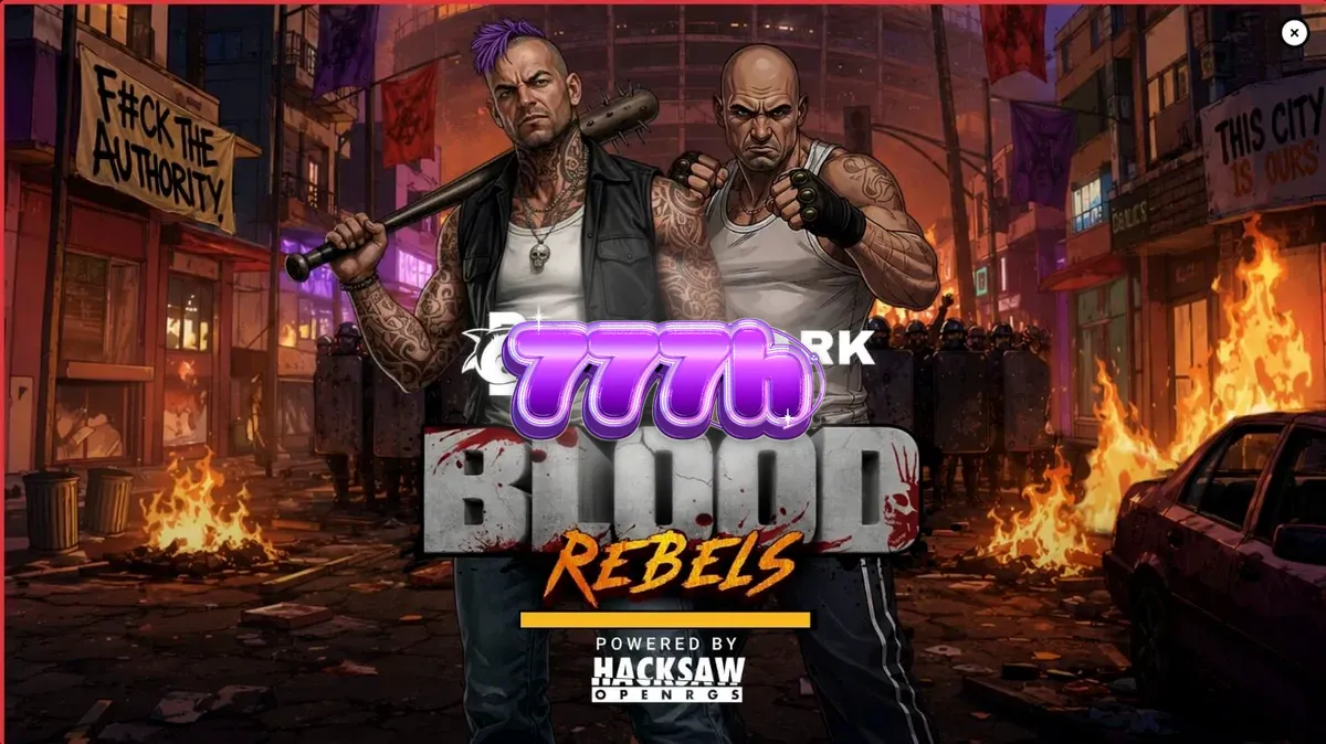 Cena urbana e sombria de Blood Rebels com elementos de luta de rua
